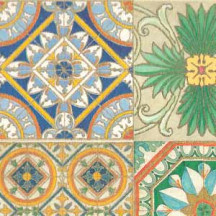 Colorful Mixed Tiles Florentine Print Paper ~ Kartos Italy
